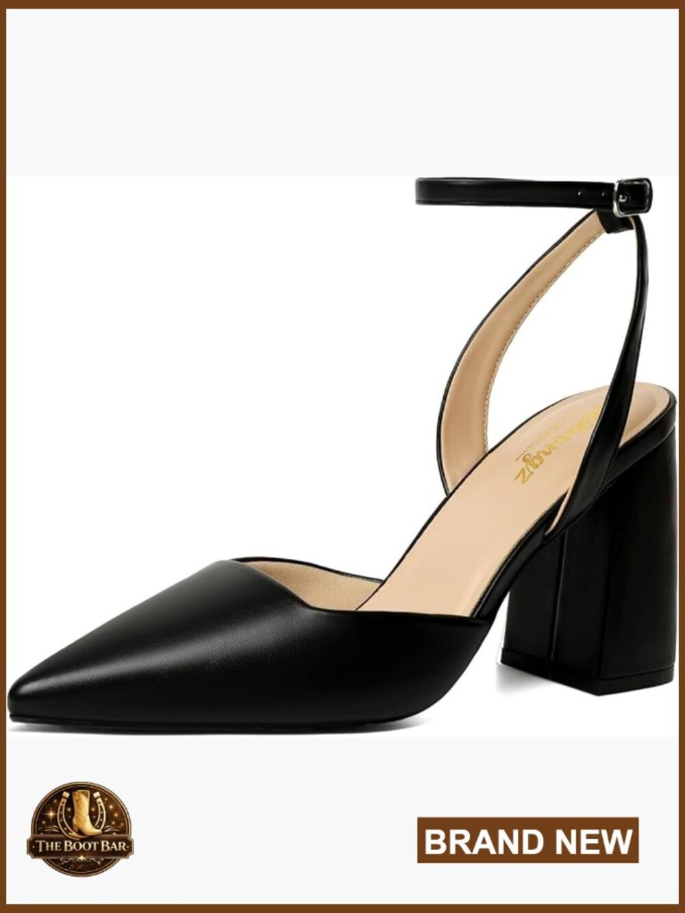 Block Heels Chunky High Heel Slingback Pumps Patent Dress Shoes for Work Party